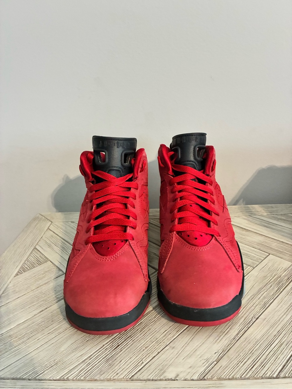 Jordan Kids Red and Black High-Top Sneakers